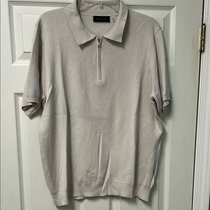 Elie Tahari Cream Polo Shirt Size Large